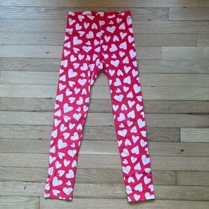 Old Navy Red & White Heart Leggings Size 10/12